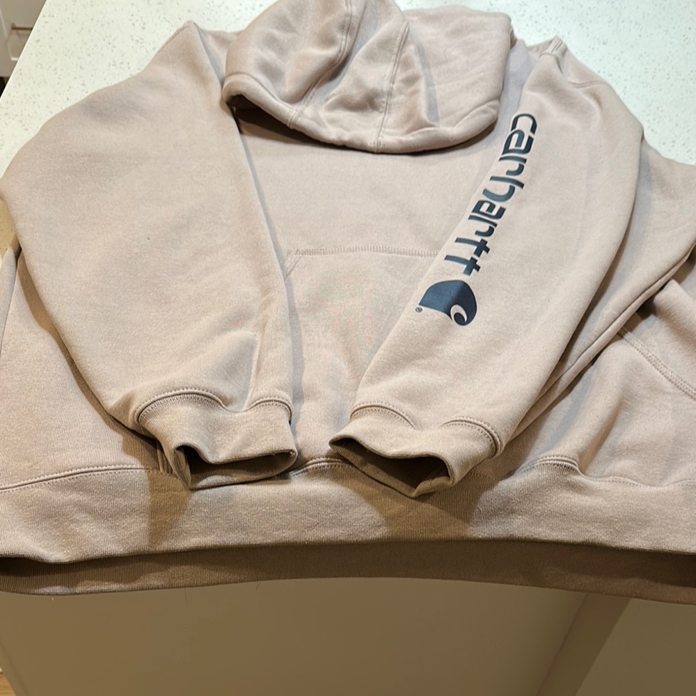 Carhartt Tan and Purple Pullover with High Collar